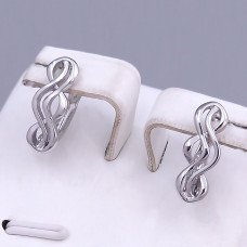 Сережки ХР. Родій. Довжина: 15 мм. Ширина: 6 мм.