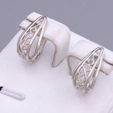 Сережки ХР. Родій. Довжина: 15 мм. Ширина: 9 мм.