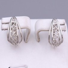 Сережки ХР. Родій. Довжина: 15 мм. Ширина: 9 мм.