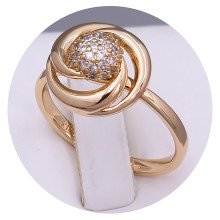 Каблучка XР. Позолота 18К. Камені: білий циркон. Є: 16р 17р 18р 19р