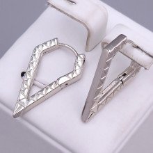 Сережки ХР. Родій. Довжина: 27 мм. Ширина: 18 мм.