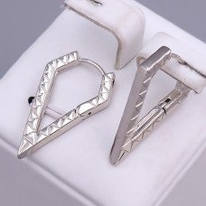 Сережки ХР. Родій. Довжина: 27 мм. Ширина: 18 мм.