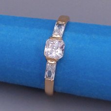 Каблучка XР. Позолота 18К. Камені: білий циркон. Є: 17р 18р 19р