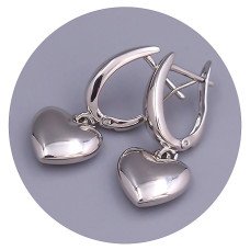 Сережки ХР. Родій. Довжина: 25 мм. Ширина: 11 мм.