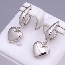 Сережки ХР. Родій. Довжина: 25 мм. Ширина: 11 мм.