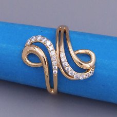 Каблучка XР. Позолота 18К. Камені: білий циркон. Є: 16р 17р