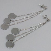 Сережки-гвоздики Stainless Steel. Сталь. Родій. Довжина: 65 мм. Ширина: 10 мм.
