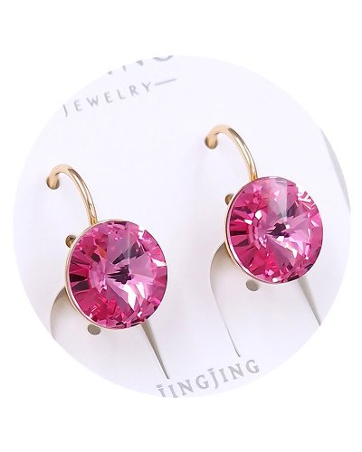 Сережки XР. Позолота 18К. Камені: Swarovski рожевого кольору. Довжина: 18 мм. Ширина: 12 мм.