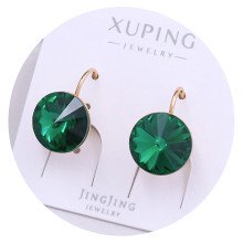 Сережки XР. Позолота 18К. Камені: Swarovski зеленого кольору. Довжина: 18 мм. Ширина: 12 мм.