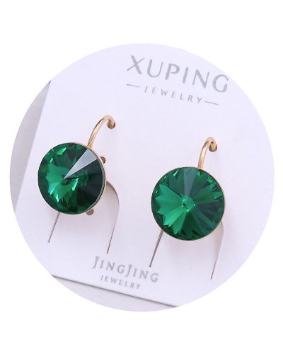 Сережки XР. Позолота 18К. Камені: Swarovski зеленого кольору. Довжина: 18 мм. Ширина: 12 мм.