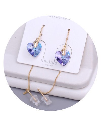 Сережки-протяжки XР. Позолота 18К. Камені: Swarovski блакитний хамелеон. Довжина: 90 мм. Ширина: 10 мм.