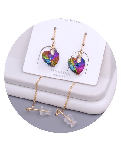 Сережки-протяжки XР. Позолота 18К. Камені: Swarovski хамелеон. Довжина: 90 мм. Ширина: 10 мм.