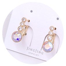 Сережки XР. Позолота 18К. Камені: Swarovski бензинового кольору та циркон. Довжина: 16 мм. Ширина: 7 мм.