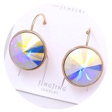 Сережки XР. Позолота 18К. Камені: Swarovski бензинового кольору. Довжина: 23 мм. Ширина: 15 мм.