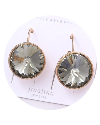 Сережки XР. Позолота 18К. Камені: Swarovski оливкового кольору. Довжина: 23 мм. Ширина: 15 мм.
