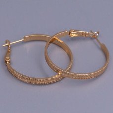 Сережки-кільця XР. Позолота 18К. Діаметр: 30 мм. Товщина: 3 мм.