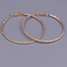 Сережки-кільця XР M&L. Позолота 18К. Діаметр: 35 мм. Товщина: 2 мм.