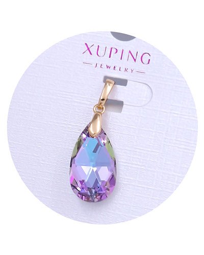Кулон XР. Позолота 18К. Камені: Swarovski бузково-фіолетового кольору. Довжина: 25 мм. Ширина: 10 мм.