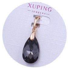 Кулон XР. Позолота 18К. Камені: Swarovski чорного кольору. Довжина: 25 мм. Ширина: 10 мм.