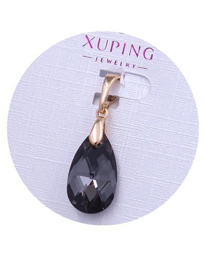Кулон XР. Позолота 18К. Камені: Swarovski чорного кольору. Довжина: 25 мм. Ширина: 10 мм.
