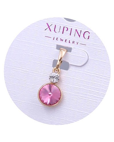 Кулон XР. Позолота 18К. Камені: Swarovski  рожевого та білого кольору. Довжина: 17 мм. Ширина: 7 мм.