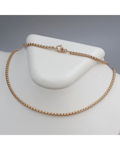 Ланцюжок Stainless Steel. Сталь. Позолота ЧВ. Довжина: 60 см. Ширина: 2 мм.