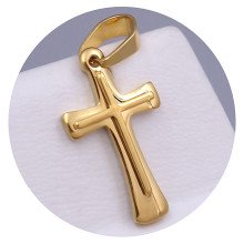Хрестик. Сталь. Позолота з лимонним відтінком. Довжина: 3,5 см. Ширина 15 мм.