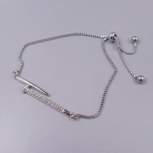 Браслет Stainless Steel. Сталь. Родій. Камені: білий циркон. Довжина: 23 см. Ширина: 6 мм.
