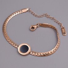 Браслет з чорною емаллю Stainless Steel. Сталь. Позолота ЧВ. Довжина: 17-22 см. Ширина: 12 мм.