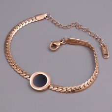 Браслет з чорною емаллю Stainless Steel. Сталь. Позолота ЧВ. Довжина: 17-22 см. Ширина: 12 мм.