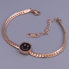 Браслет з чорною емаллю Stainless Steel. Сталь. Позолота ЧВ. Довжина: 17-22 см. Ширина: 10 мм.