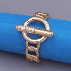 Каблучка XР. Позолота 18К. Камені: циркон. Є: 16р 18р роз'єм