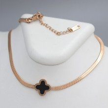Ланцюжок з кулоном з чорною емаллю Stainless Steel. Сталь. Позолота ЧВ. Довжина ланцюжка: 40-45 см