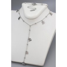 Ланцюжок з підвіскою Stainless Steel. Сталь. Родій. Довжина: 40-45 см