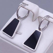 Сережки Stainless Steel. Сталь. Родій. Довжина: 30 мм. Ширина: 13 мм.