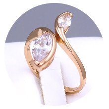 Каблучка XР. Позолота 18К. Камені: циркон. Є: 16р 17р 18р 20р