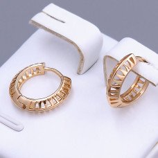Сережки ХР. Позолота 18К. Діаметр: 14 мм. Ширина: 4 мм.