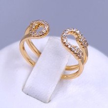 Каблучка XР. Позолота 18К. Камені: білий циркон. Є: 16р
