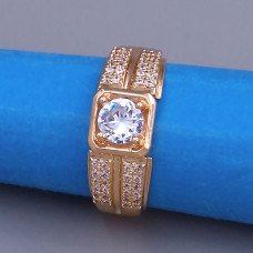 Печатка XР. Позолота 18К. Камені: білий циркон. Ширина: 9 мм. Є: 20р 21р 22р
