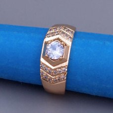 Печатка XР. Позолота 18К. Камені: білий циркон. Ширина: 9 мм. Є: 21р