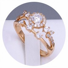 Каблучка XР. Позолота 18К. Камені: циркон. Є: 19р 20р