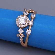 Каблучка XР. Позолота 18К. Камені: циркон. Є: 19р 20р