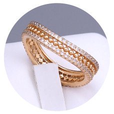 Каблучка XР. Позолота 18К. Камені: циркон. Є: 19р 20р