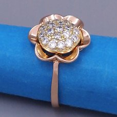 Каблучка XР. Позолота ЧВ. Камені: білий циркон. Є: 16р 17р