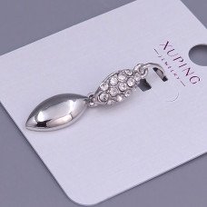 Кулон XР. Родій. Камені: білий циркон. Довжина: 37 мм. Ширина: 8 мм.