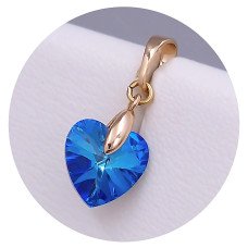 Кулон XР. Позолота 18К. Камені: Swarovski синього кольору. Довжина: 19 мм. Ширина: 10 мм.