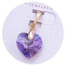 Кулон XР. Позолота 18К. Камені: Swarovski бузкового кольору. Довжина: 19 мм. Ширина: 10 мм.