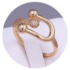 Каблучка XР. Позолота 18К. Камені: циркон. Є: 16р 18р