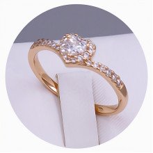 Каблучка XР. Позолота 18К. Камені: циркон. Є: 19р 20р