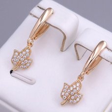 Сережки ХР M&L.Позолота 18К. Камені: білий циркон. Довжина: 27 мм. Ширина: 8 мм.